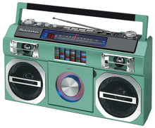 Load image into Gallery viewer, 80's Retro Street Boombox with FM Radio, CD Player, LED EQ, 10 Watts RMS and AC/DC - SB2145