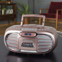 Load image into Gallery viewer, Retro Edge Big Sound Bluetooth Boombox with CD/Cassette Player-Recorder/AM-FM Stereo Radio with Metal Grill - SB2150A