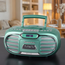 Load image into Gallery viewer, Retro Edge Big Sound Bluetooth Boombox with CD/Cassette Player-Recorder/AM-FM Stereo Radio with Metal Grill - SB2150A