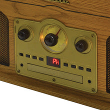 Load image into Gallery viewer, 5 in 1 Music System – Turntable, AM/FM Radio, CD, Cassette, Aux in with PVC wrap finish - SB6080