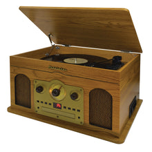 Load image into Gallery viewer, 5 in 1 Music System – Turntable, AM/FM Radio, CD, Cassette, Aux in with PVC wrap finish - SB6080