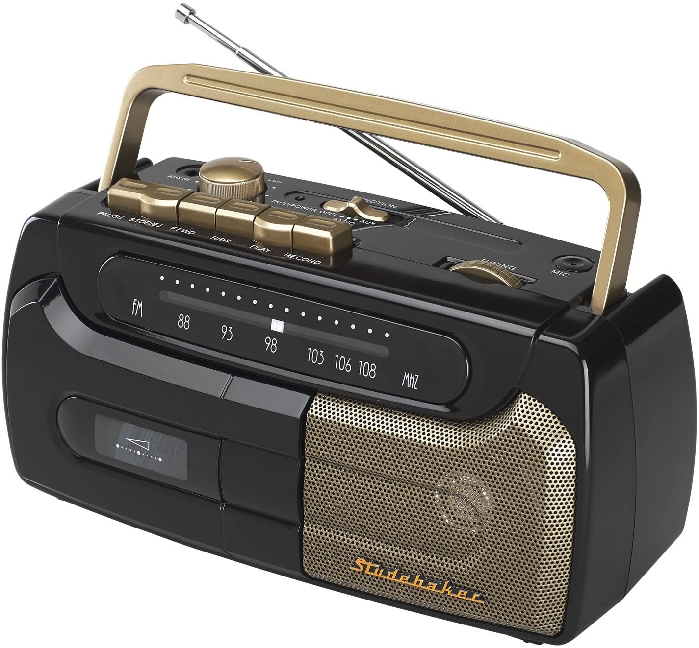 Studebaker Portable Stereo CD Player with AM/FM Radio and Cassette  Player/Recorder