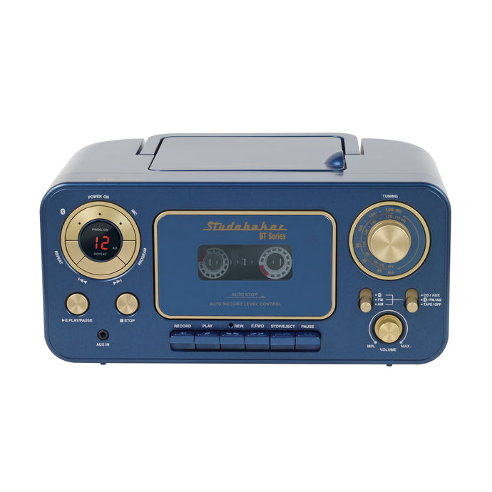 Portable Stereo CD Player with Bluetooth, AM/FM Stereo Radio and Cassette Player/Recorder - SB2135BT