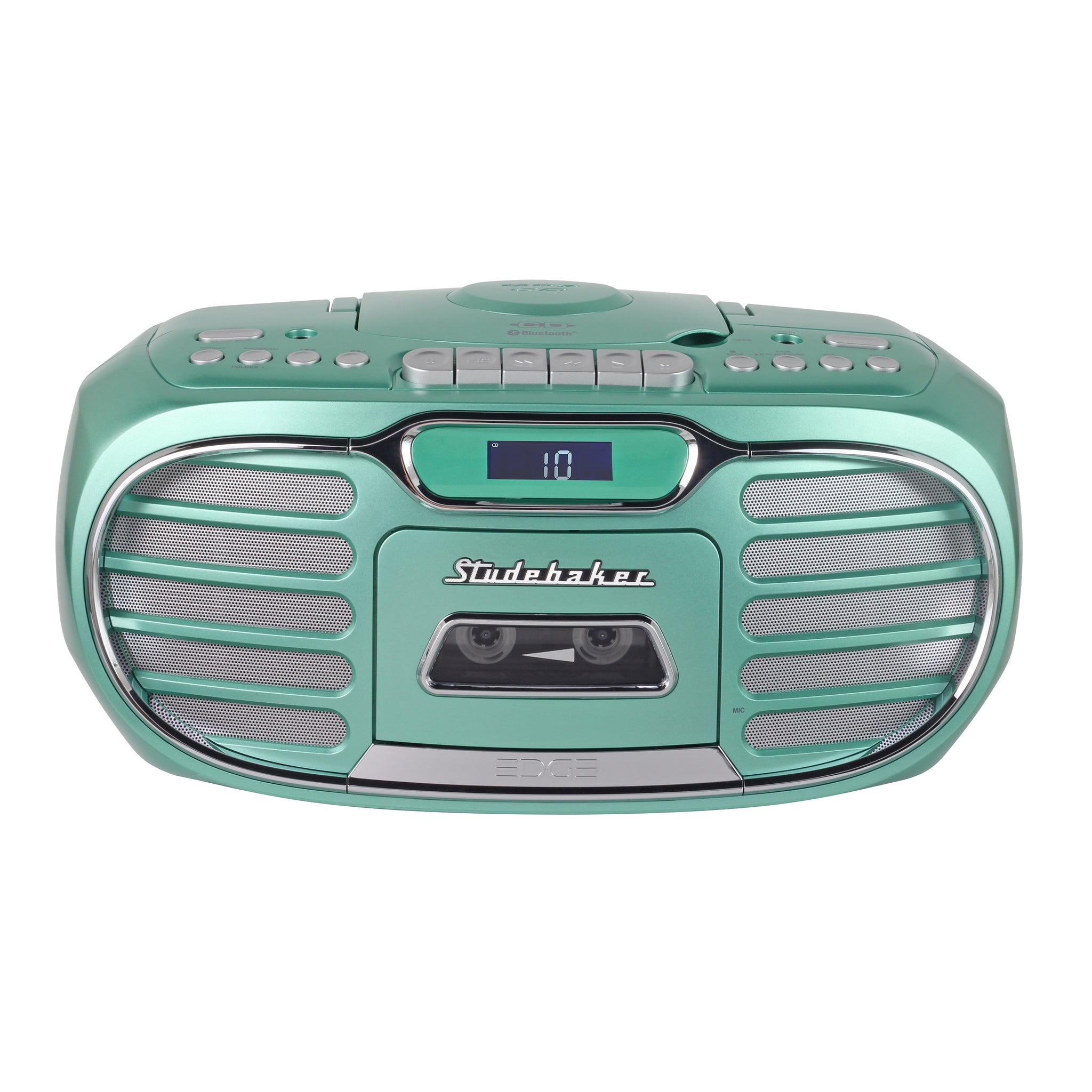 Retro Boombox Retro Edge Big Sound Boombox - Bluetooth, CD, Cassette Player & AM/FM Radio (Teal) AM FM Radio