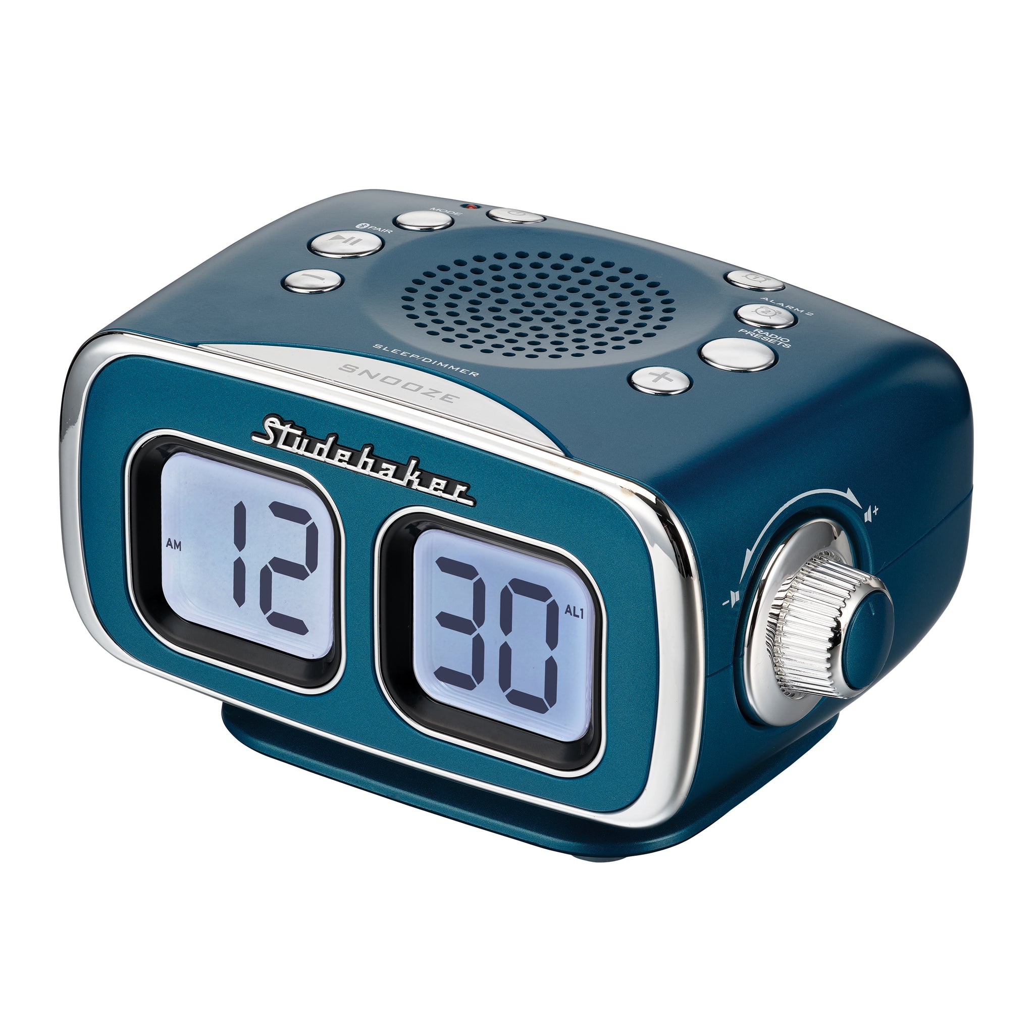 Roommate Large Display LCD AM/FM Retro Clock Radio with Bluetooth - SB ...