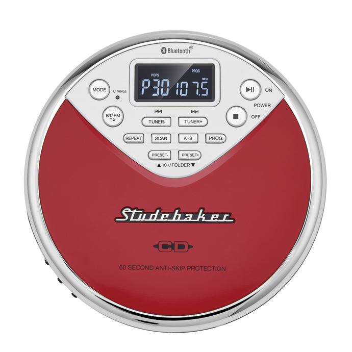 Personal Bluetooth MP3 CD and Audiobook Player w/Digital FM Radio, FM Transmitter and Built-in Rechargeable Battery - SB3706