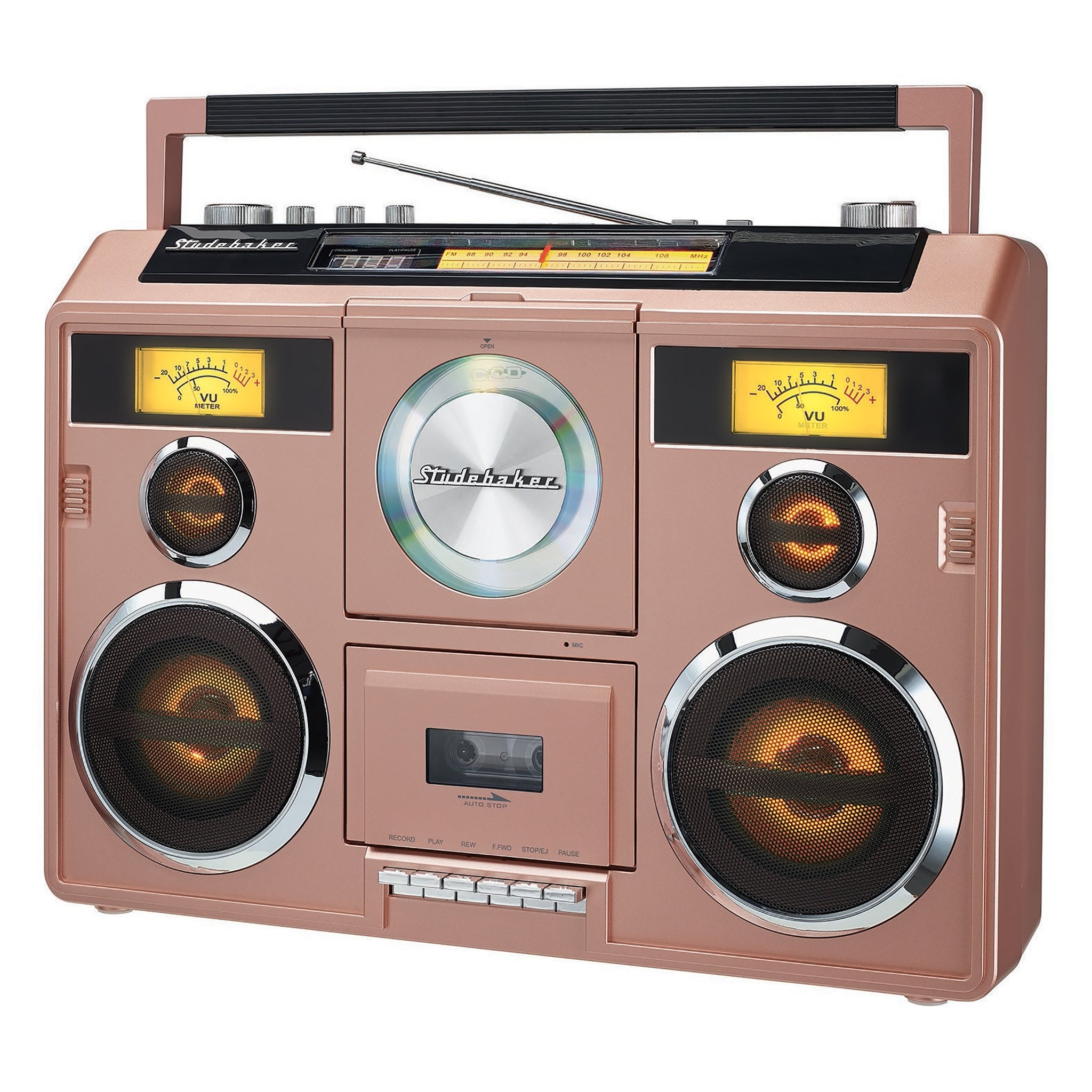 Studebaker Bluetooth Boombox with FM Radio, CD Player, 10 watts RMS Red  SB2145R - Best Buy