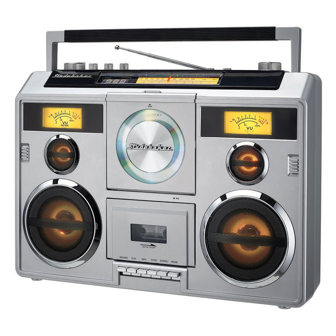 Sound Station Portable Stereo Boombox with Bluetooth/CD/AM-FM Radio/Cassette Recorder - SB2140