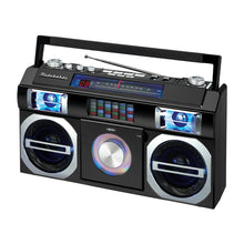 Load image into Gallery viewer, 80&#39;s Retro Street Boombox with FM Radio, CD Player, LED EQ, 10 Watts RMS and AC/DC - SB2145
