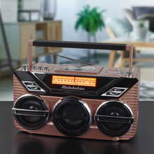 Load image into Gallery viewer, Studebaker Avanti Stereo Boombox with CD, FM Stereo Radio, Bluetooth Receive &amp; Transmit, LED Light Show and 15W Subwoofer for High Power Bass - SB2165
