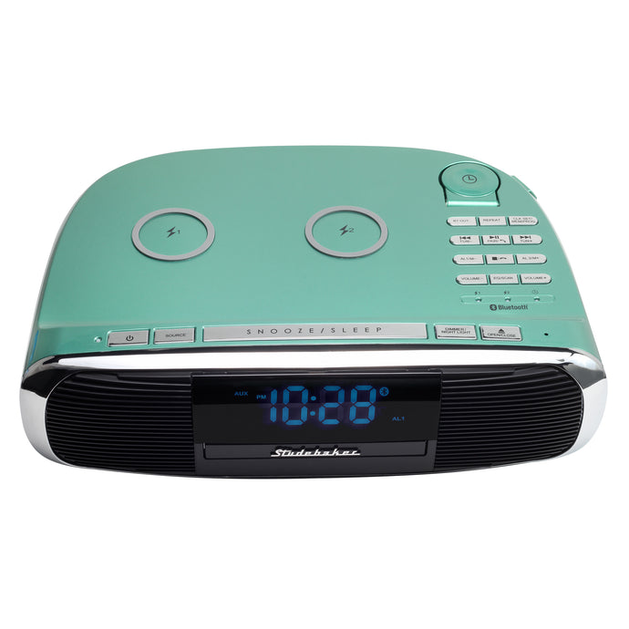Studebaker Workstaton HiFi Music System with FM Radio, CD, and Qi Wireless Charging Station - SB5050