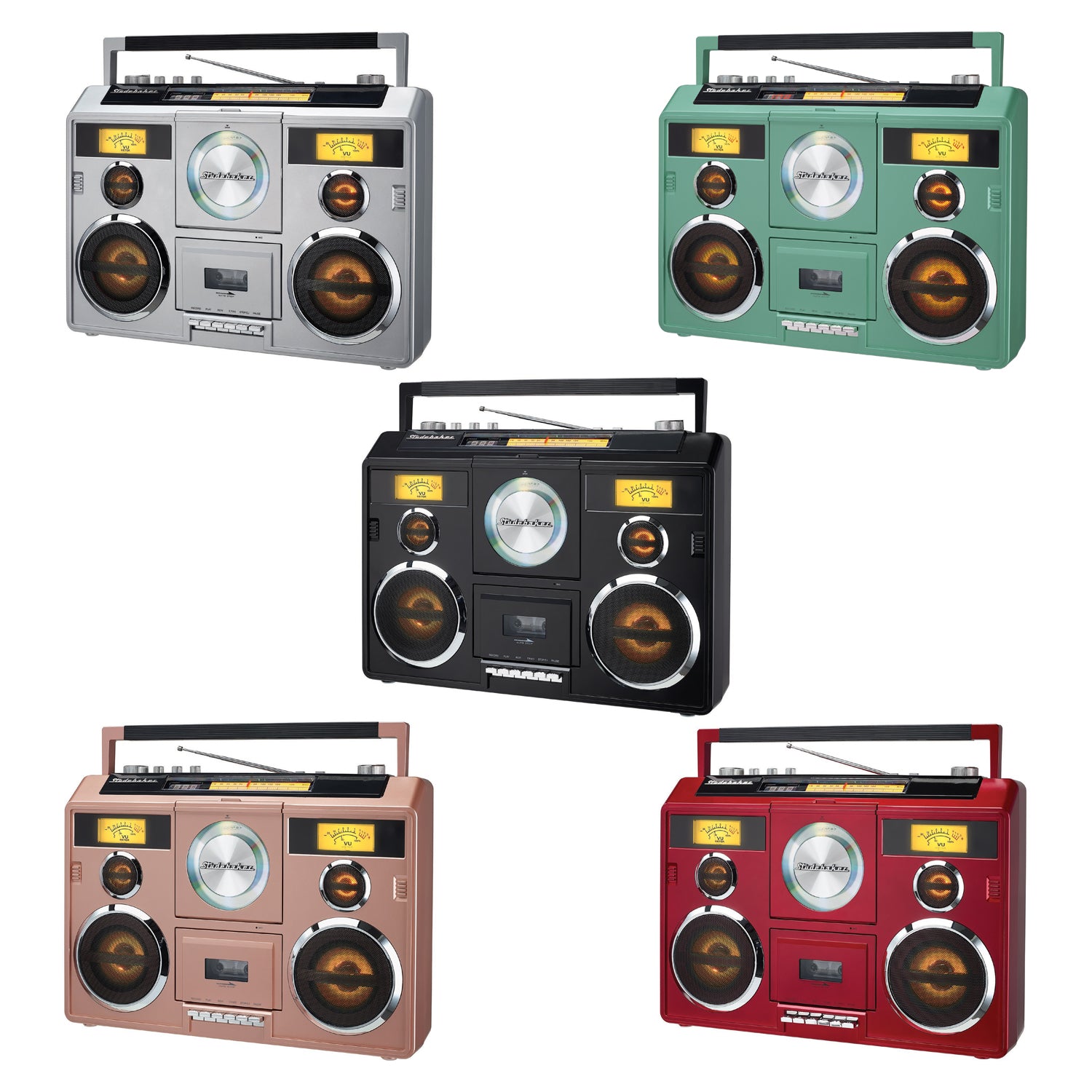 Sound Station Portable Stereo Boombox with Bluetooth/CD/AM-FM